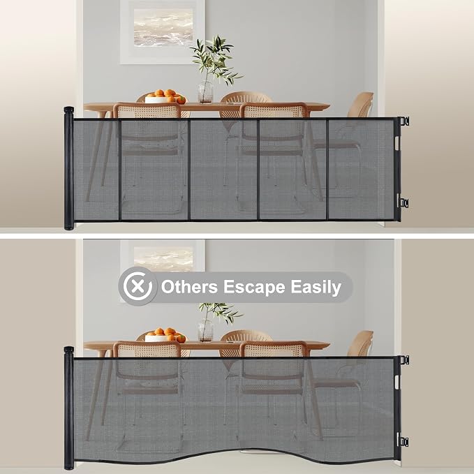 120 inches Extra Wide Baby Gate, 34 inches Tall Retractable Pet Gate - Image 6