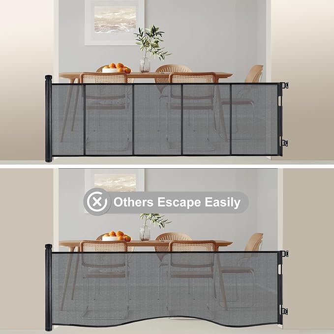 71 inches Extra Wide Retractable Baby Gate, 34 inches Tall Pet Gate - Image 5