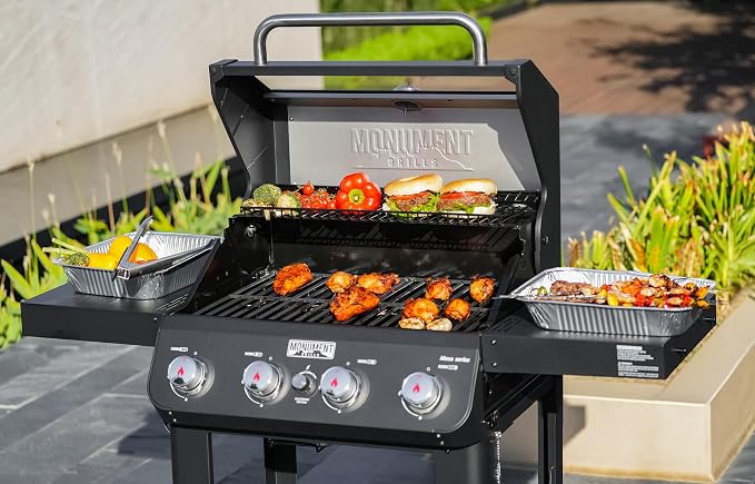 Monument Grills 4-Burner Liquid Propane Gas Grill, Matte Black Stainless Steel - Image 8