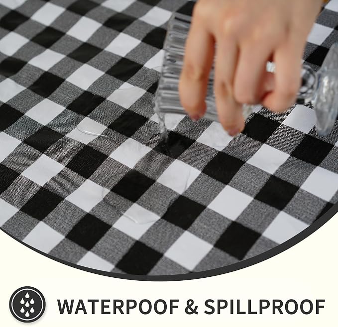 Rectangle Picnic Table Cloth, Elastic Waterproof Fitted Vinyl Tablecloths - Image 4