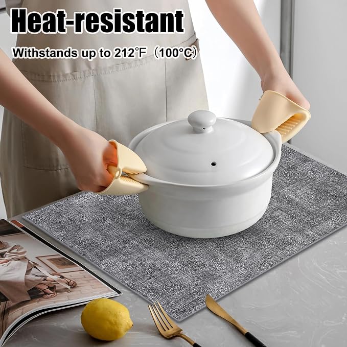 Homaxy Faux Leather Heat Resistant Placemats - Image 2