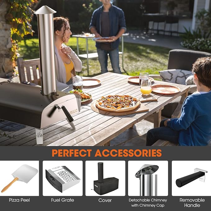 Mimiuo Outdoor Pizza Oven Wood Pellet 12" Pizza Ovens - Image 9