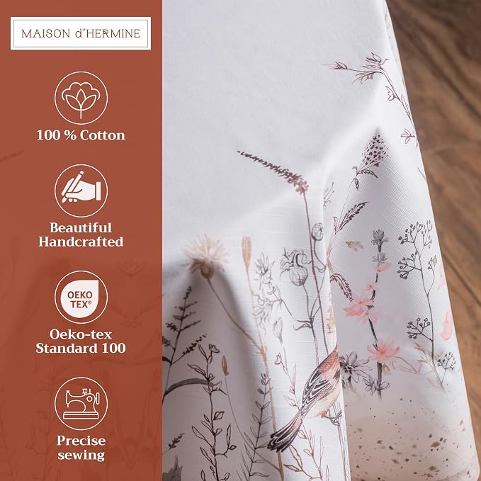 Maison d' Hermine Table Cloth Round Table 100% Cotton 69 Inches Tablecloth - Image 2