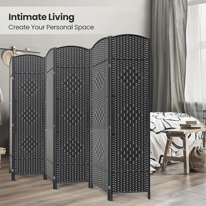 6 Panel Room Divider, 6Ft Folding Privacy Screen, Tall - Image 4