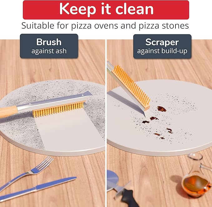 Pizza Oven & Stone Brush with Scraper, Turning Fork & Bubble Popper Bundle - Image 7