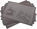 Gugrida Placemats Set of 6 Plaid Checkered Coffee Heat-Resistant Anti-Skid PVC by Unknown