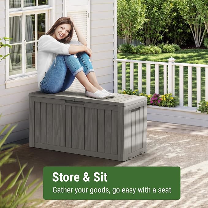 Mars Villa 72 Gallon Deck Box, Waterproof Weatherproof and UV Resistant Resin - Image 7