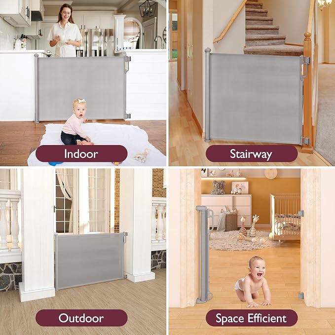 Retractable Baby Gate, Momcozy Extra Wide Mesh Baby Gates - Image 5