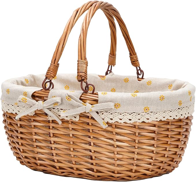 G GOOD GAIN Wicker Picnic Basket by GGOODGAIN
