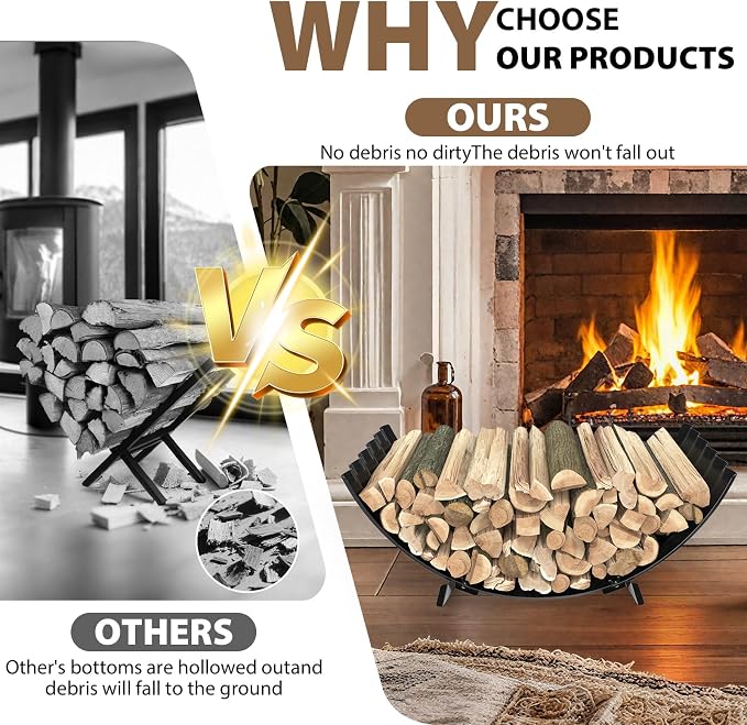 32 inch Diameter Sector Firewood Rack Storage -0.8MM Thick Galvanized Steel - Image 3