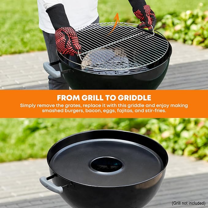 Stanbroil Round Griddle Insert for Weber 22" Kettle Charcoal Grill, Nonstick - Image 6