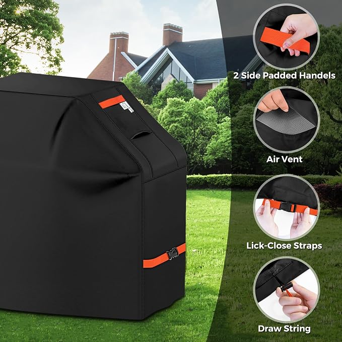 Grill Cover 600D Heavy Duty, Universal Fit Waterproof BBQ Grill Protector - Image 6