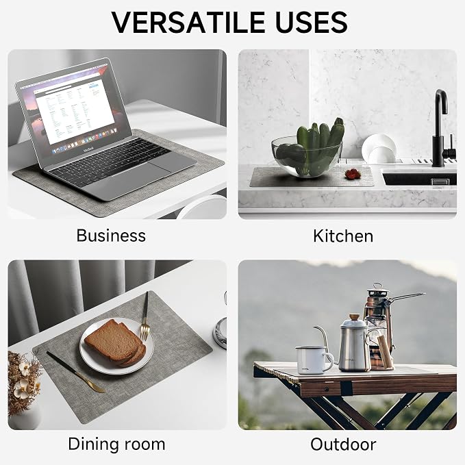 Faux Leather Vinyl Placemats Set of 4 Wipeable Heat Resistant Place Mats 100% - Image 7