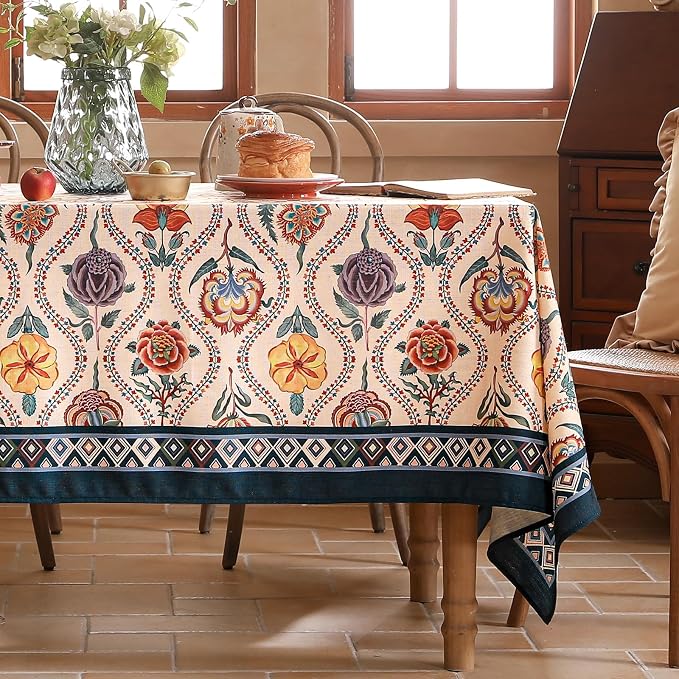Vintage French Rectangular Tablecloth, Linen Tablecloth - Image 2