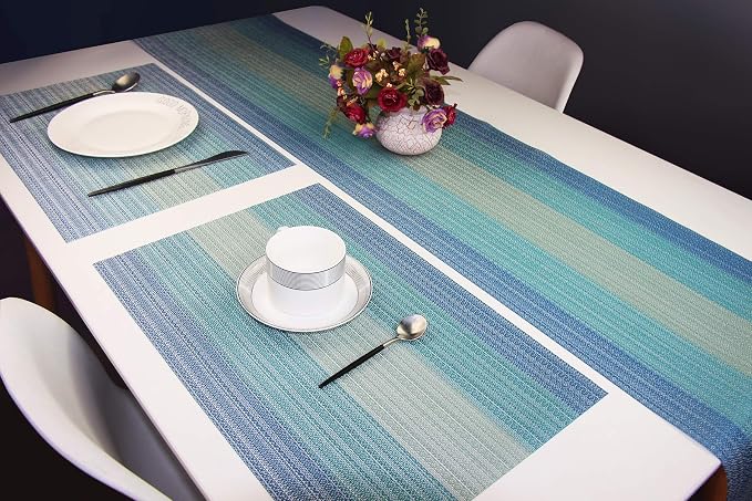 PIGCHCY Placemat, Washable Woven Non-Slip Insulation Durable Placemat Vinyl - Image 8