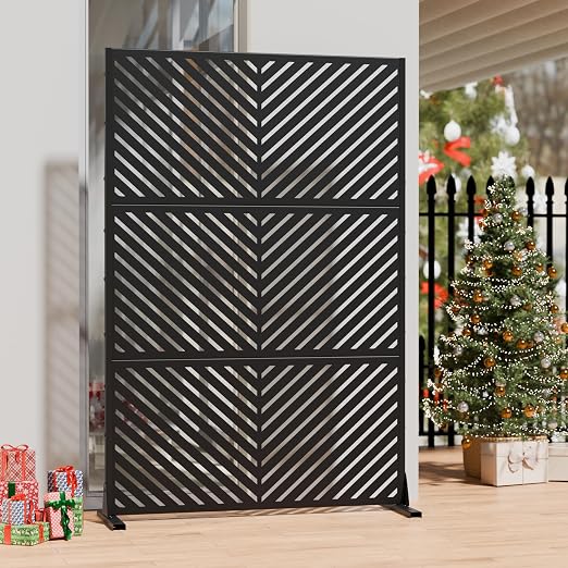 Casaphoria 72" H x 47" W Metal Outdoor Privacy Screen, Freestanding Decorative - Image 4