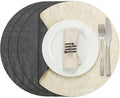 Myir JUN Round Placemats, Dual Sided Faux Leather Place Mats Set of 4 by MyirJUN