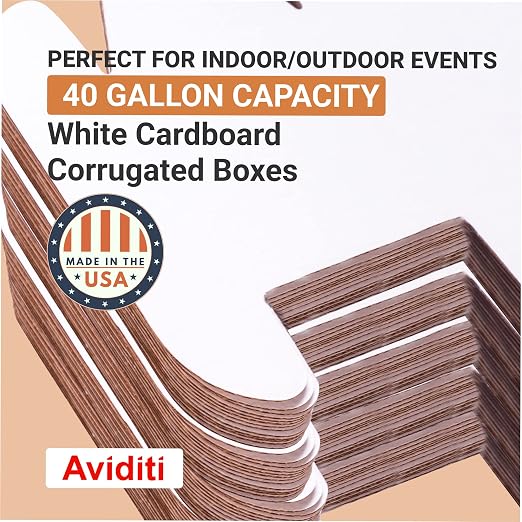 Box USA 40 Gallon 18" L x 18" W x 30" H 10-Pack Cardboard Trash Cans and - Image 3