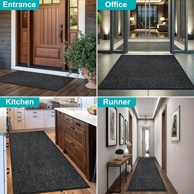 Azadx 4'x8' Indoor Outdoor Door Mat Heavy Duty Front Door Mat Ultra Absorbent - Image 4