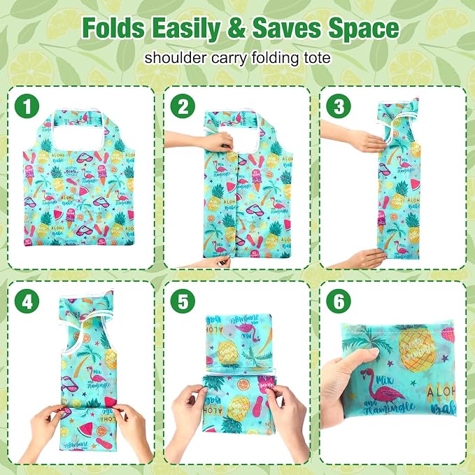 Eccliy 24 Pieces Reusable Grocery Bags Polyester Shopping Bags - Image 3