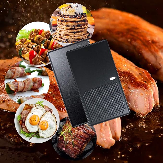 Uniflasy Cast Iron Reversible Grill Stove Top Griddle Pan 16 7/8" Skillet Flat - Image 5
