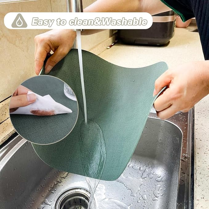 Leather Placemats Set of 6 Oval, Heat Resistant Wipeable Table Placemats - Image 4
