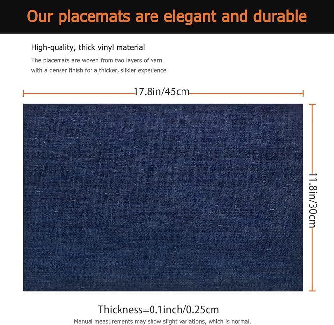 Placemats Set of 6 Washable&Wipeable Place mats - Image 2