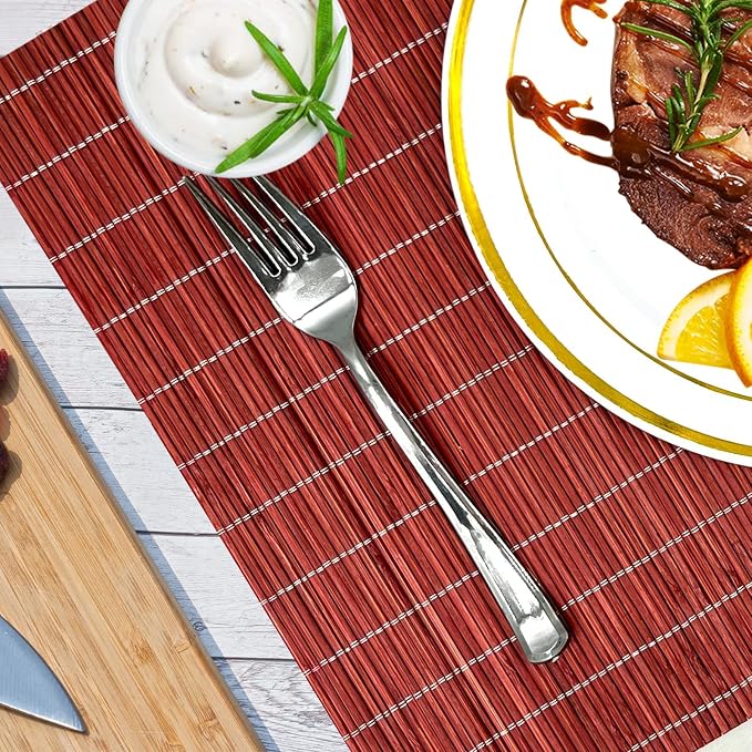 ANDSTAR Set of 24 Bamboo Placemats 17.7X11.8Inch Sushi Rolling Mat Japanese - Image 4