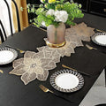 FAVE Gold Table Runners 36 Inches Heat Resistant Table Runner Flower Shaped by FAVE