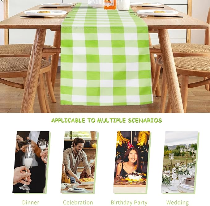 Fabric Checkered Table Runner 12 Pack Waterproof Gingham Table Runner 14W x - Image 3