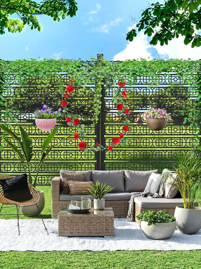 6FT Metal Privacy Screen for Outdoor, Kalolary Privacy Fence Screen - Image 5