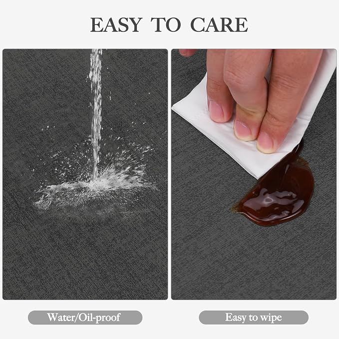 Faux Leather Heat Resistant Placemats Set of 8 – Waterproof Oilproof Wipeable - Image 3