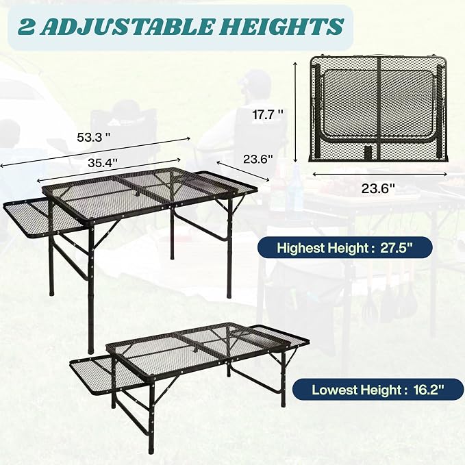 Folding Table w/ Carry Bag, Paper Towel Holder, Garbage Holder, Wing Panels - Image 2