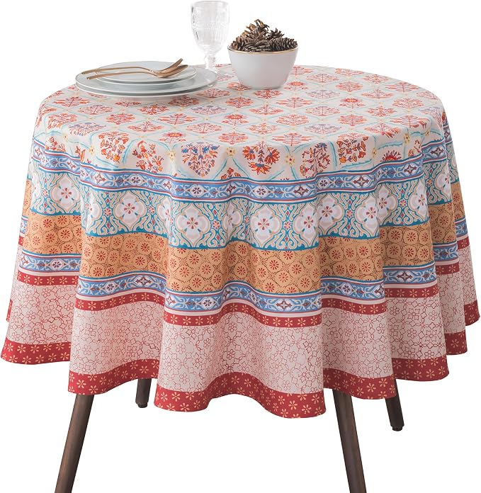 Maison d' Hermine Table Cloth Round Table 100% Cotton 63 Inches Fall Tablecloth by MaisondHermine