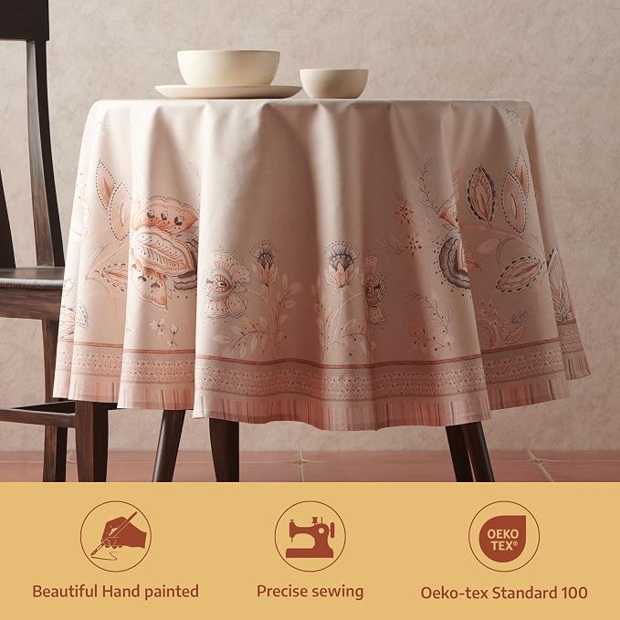 Maison d'Hermine Premium Table Cloth Round Table 100% Cotton 70 Inches - Image 2