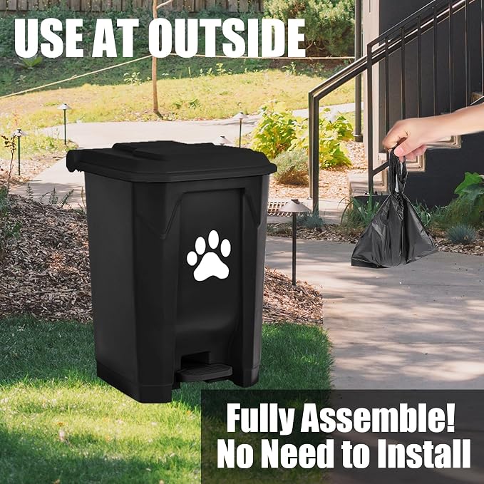 tebiete Dog Poop Trash Can Outdoors Pet Waste Station - Image 2