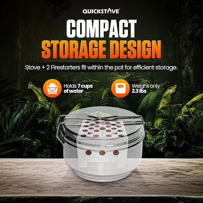 Portable Stove Kit with Camping Pot & 2 Fire Starters, Lightweight Stainless - Image 3