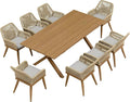 PURPLE LEAF 9 Pieces Outdoor Dining Set All-Weather PE Rattan Outdoor Patio by PURPLELEAF