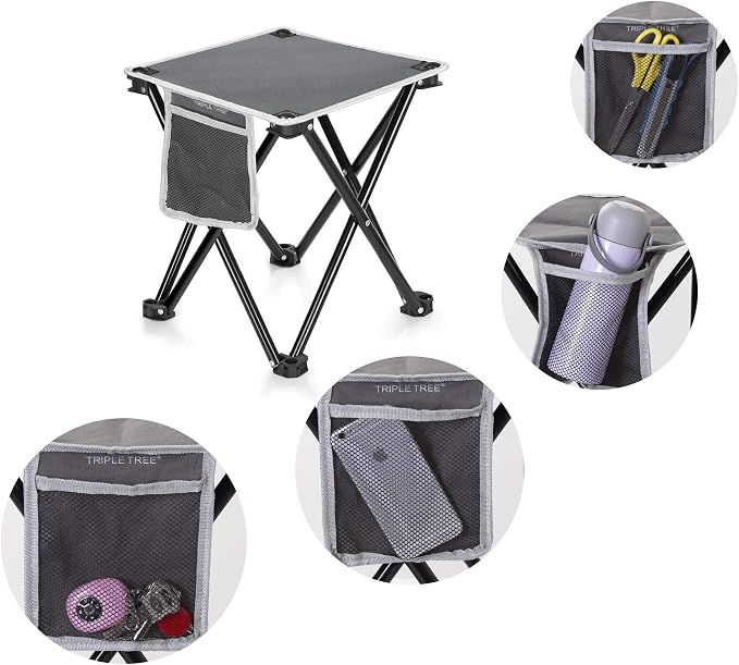 Triple Tree 1 Pack Folding Camping Stool, 13.8 Inch Small Portable Lightweight - Image 5
