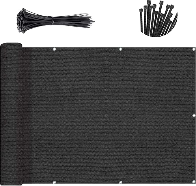 Sunny Guard Customized 3'x5' Black Balcony Privacy Screen, 90% Shade Apartments - Image 2