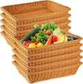 Tioncy 10 Pcs Poly Wicker Bread Basket 17.72 x 13.78 x 3.15 Woven Bread by Tioncy