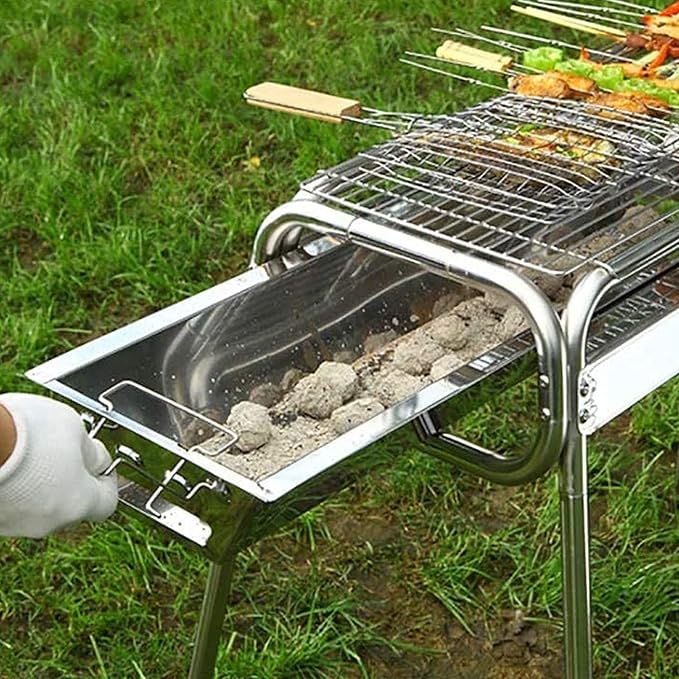 Charcoal Grill, Barbecue Charcoal Grill, Outdoor Stainless Steel Smoker BBQ - Image 7