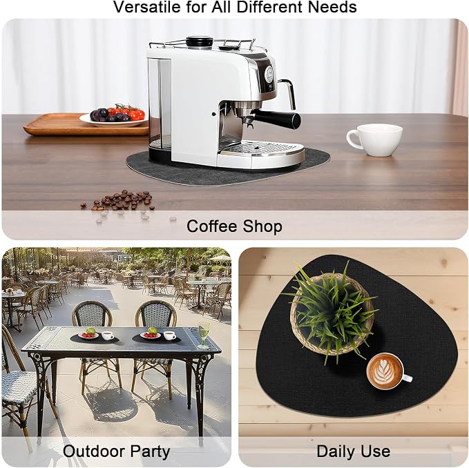 Placemats and Coasters, Washable Reversible Placemats Round Faux Leather - Image 6