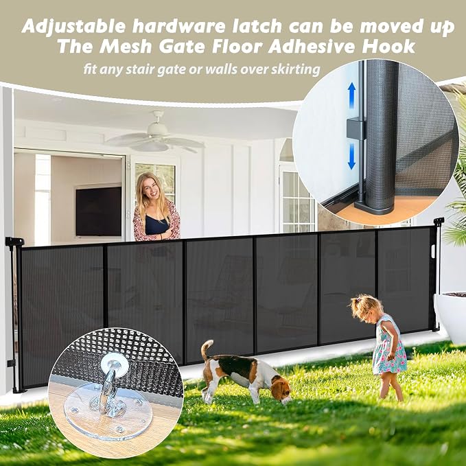150" Extra Wide Retractable Baby Gates Dog Gate - Image 3