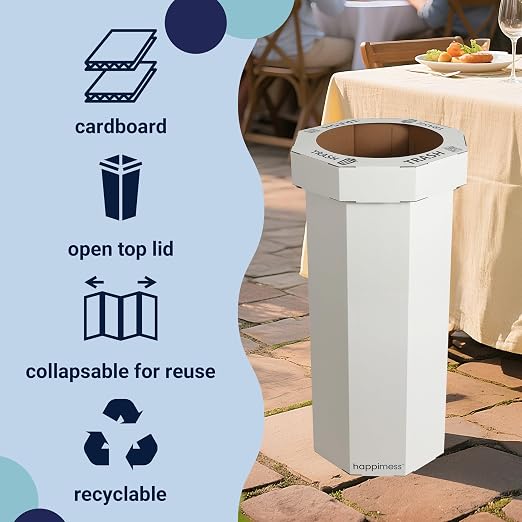 Eyely MPH1300F-SET2 Sal 25-Gallon Disposable Corrugated Cardboard Event Trash - Image 2