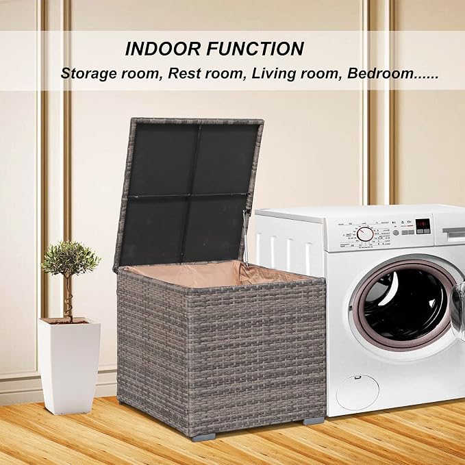 Super Patio Outdoor Patio Storage Box Waterproof, Wicker Storage Bin Deck Box - Image 7