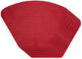 DII PVC Tabletop Collection Woven Indoor/Outdoor, Wedge Placemat Set, Tango Red by DII