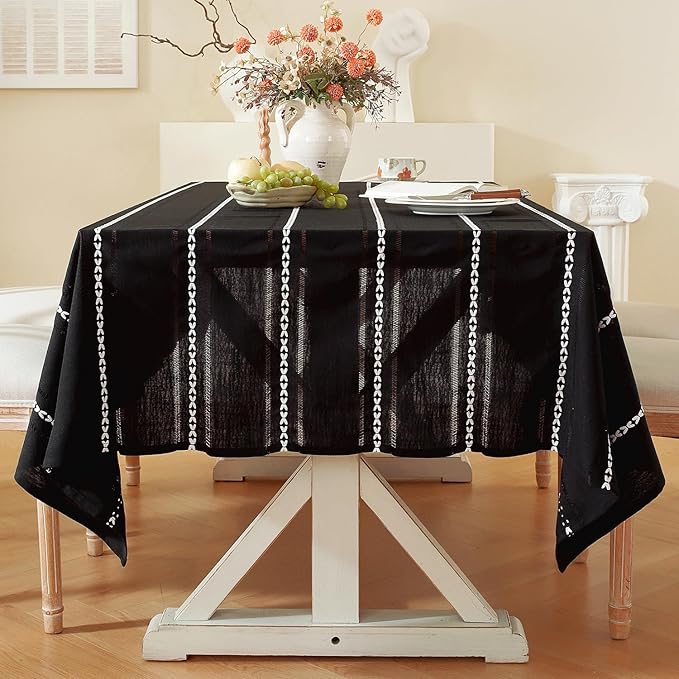 Chassic 60 x 84 inches Farmhouse Style Linen tablecloths, Wrinkle Resistant by Chassic
