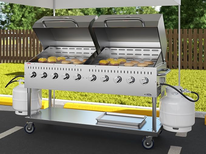 72 in. 10-Burner Commercial Outdoor Propane Gas Grill - Image 6