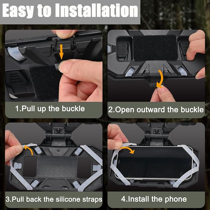 Tactical Plate Carrier Phone Mount, Universal Molle Phone Holder, Tactical - Image 5